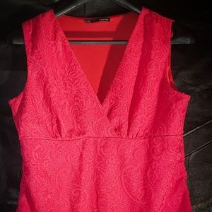 Maurices Pink Floral Lace Tank Top